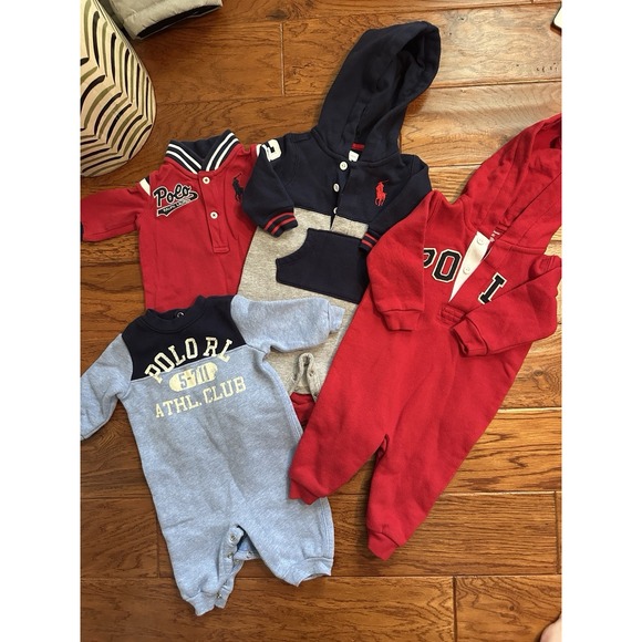 4 Pieces Polo Ralph Lauren Bodysuit Jumpsuit Size 3-6M - Picture 1 of 10